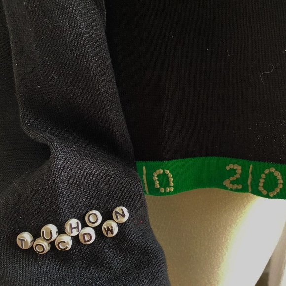 Vintage Black Football Sweater Belle Point Medium - Picture 2 of 5